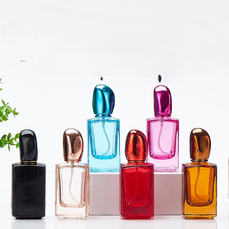 30ml 50ml香水包材化妆品分装瓶长四方彩色螺口喷雾瓶